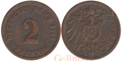 Германская империя. 2 пфеннига 1915 год. (F)