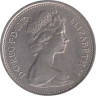 Великобритания. 5 новых пенсов 1970 год. Корона над цветком репейника (эмблема Шотландии). 