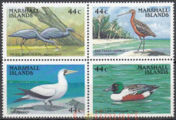 Квартблок. Маршалловы острова 1988 год. Береговые и водоплавающие птицы. 