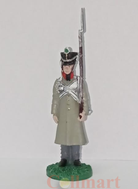  Оловянный солдатик. Рядовой Севского пехотного полка в шинели, 1812 год. 