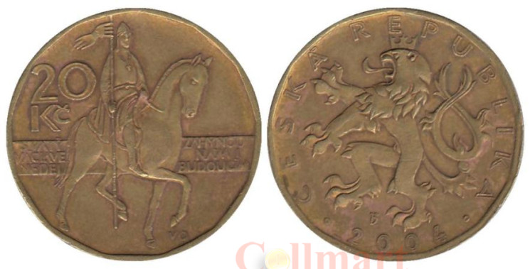  Чехия. 20 крон 2004 год. Святой Вацлав. 