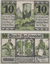 Бона. Германия. Зальцведель 10 пфеннигов 1921 год. Нотгельд. (XF)