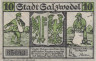 Бона. Германия. Зальцведель 10 пфеннигов 1921 год. Нотгельд. (XF) 