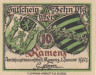  Бона. Германия. Каменц 10 пфеннигов 1921 год. Нотгельд. (XF) 