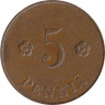  Финляндия. 5 пенни 1937 год. 