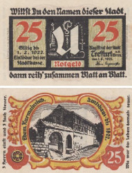 Бона. Германия. Треффурт 25 пфеннигов 1921 год. Нотгельд. (XF)