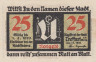  Бона. Германия. Треффурт 25 пфеннигов 1921 год. Нотгельд. (XF) 