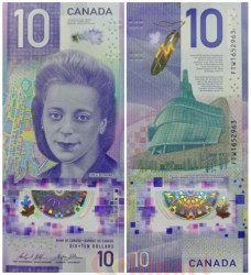 Бона. Канада 10 долларов 2018 год. Виола Десмонд. (Пресс)