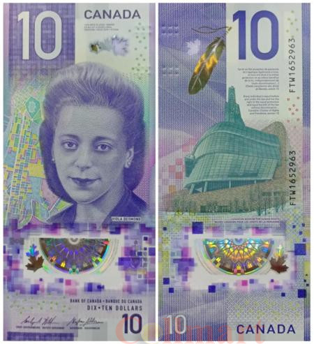  Бона. Канада 10 долларов 2018 год. Виола Десмонд. (Пресс) 