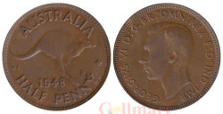 Австралия. 1/2 пенни 1948 год. Кенгуру. (точка после "PENNY")