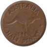 Австралия. 1/2 пенни 1948 год. Кенгуру. (точка после "PENNY") 