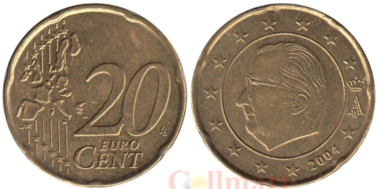  Бельгия. 20 евроцента 2004 год. Альберт II. 