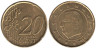  Бельгия. 20 евроцента 2004 год. 