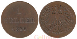 Германия. Франкфурт. 1 геллер 1855 год. Герб.