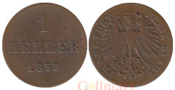 Франкфурт. 1 геллер 1855 год.