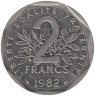  Франция. 2 франка 1982 год. Сеятельница. 