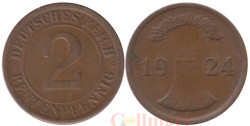 Веймарская республика. 2 рентенпфеннига 1924 год. (F)