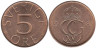  Швеция. 5 эре 1981 год. Король Карл XVI Густав. 