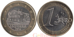 Андорра. 1 евро 2014 год. Здание парламента Каса-де-ла-Валь.