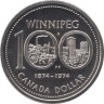  Канада. 1 доллар 1974 год. 100 лет городу Виннипег. (AU) 