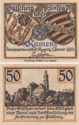 Бона. Германия. Каменц 50 пфеннигов 1921 год. Нотгельд. (XF)