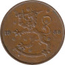  Финляндия. 5 пенни 1938 год. Герб. 