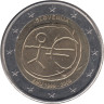  Словения. 2 евро 2009 год. 10 лет монетарной политики ЕС (EMU) и введения евро. 