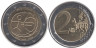  Словения. 2 евро 2009 год. 10 лет монетарной политики ЕС (EMU) и введения евро. 