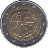 Словения. 2 евро 2009 год. 10 лет монетарной политики ЕС (EMU) и введения евро. 