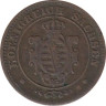  Саксония. 2 пфеннига 1863 год. Король Иоганн. 