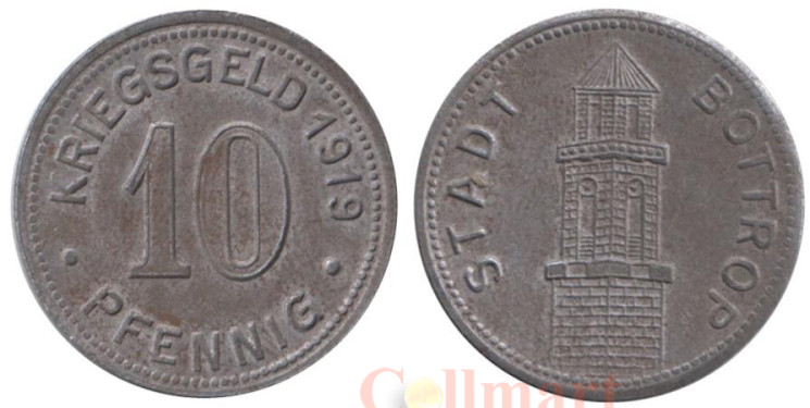  Германия. Боттроп. 10 пфеннигов 1919 год. Ратуша. Нотгельд. 