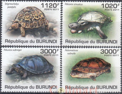 Набор марок. Бурунди. Черепашки (2011). 4 марки с зубцами.