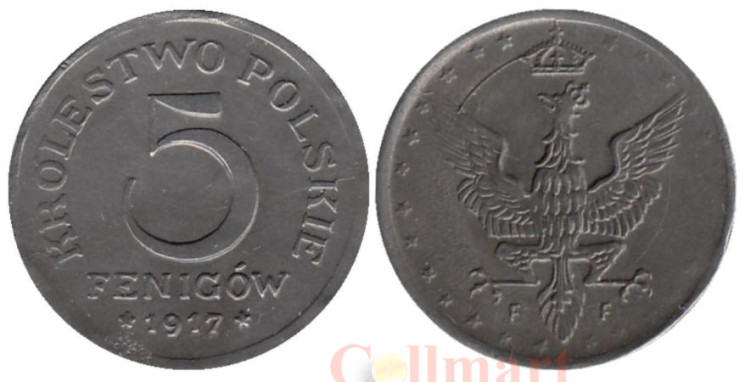  Польша. 5 фенигов 1917 год. 