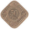  Нидерландские Антильские острова. 50 центов 1991 год. Апельсин. 