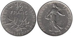 Франция. 1/2 франка 1973 год. Сеятельница.
