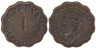  Кипр. 1 пиастр 1945 год. Король Георг VI. 