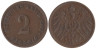  Германская империя. 2 пфеннига 1907 год. (J) 