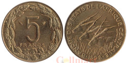 Центральная Африка (BEAC). 5 франков 1998 год. Антилопы.