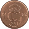  Швеция. 5 эре 1982 год. Король Карл XVI Густав. 