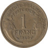  Франция. 1 франк 1940 год. Тип Морлон. Марианна. 
