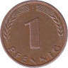  ФРГ. 1 пфенниг 1950 год. (J) 