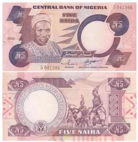  Бона. Нигерия 5 найр 2002 год. Абубакар Тафава Балева. (Пресс) 