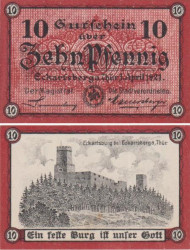Бона. Германия. Эккартсберга 10 пфеннигов 1921 год. Нотгельд. (AU)