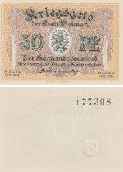 Бона. Германия. Веймар 50 пфеннигов 1917 год. Нотгельд. (XF)