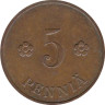  Финляндия. 5 пенни 1939 год. 