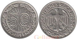 Веймарская республика. 50 рейхспфеннигов 1928 год. (D)