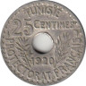  Тунис. 25 сантимов 1920 (١٣٣٨) год. Французский протекторат. 