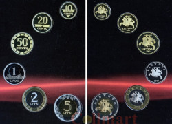 Литва. Набор разменных монет 2003 год. (6 штук в буклете)