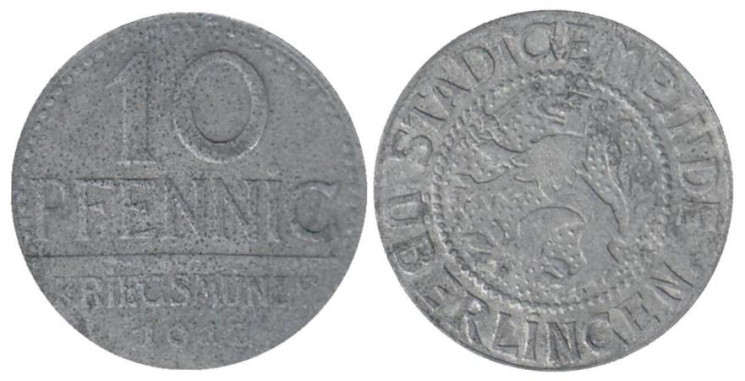  Германия. Юберлинген (Иберлинген). 10 пфеннигов 1917 год. Нотгельд. 