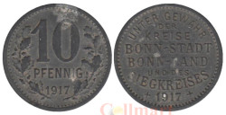 Германия. Бонн. 10 пфеннигов 1917 год. Дубовые ветки. Нотгельд.